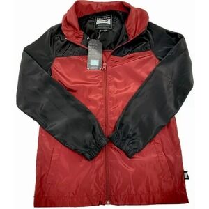 Boy's Lightweight Beautiful Jacket Brand Windbreaker Jacket Burgundy Black Small